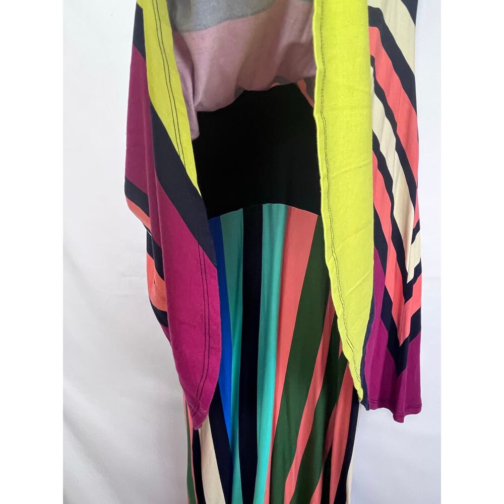 Maeve Women Med Multicolor Sleeveless Lagenlook Striped Hippie Boho Dress - Picture 9 of 9